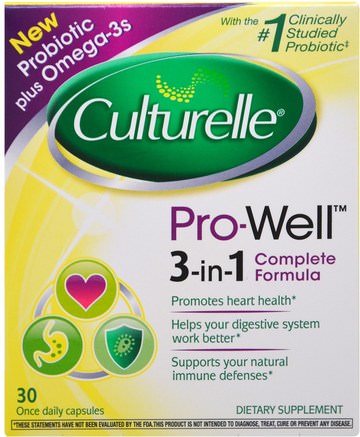 Pro-Well, 3-in-1 Complete Formula, 30 Capsules by Culturelle-Kosttillskott, Probiotika, Stabiliserade Probiotika