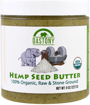 100% Organic Hemp Seed Butter, 8 oz (227 g) by Dastony-Kosttillskott, Efa Omega 3 6 9 (Epa Dha), Hampa Produkter, Mat, Nötkött