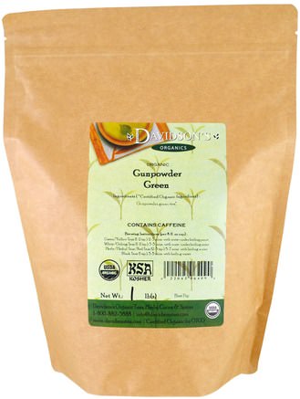 Organic GunPowder Green Tea, 1 lb by Davidsons Tea-Kosttillskott, Antioxidanter, Grönt Te, Mat, Örtte