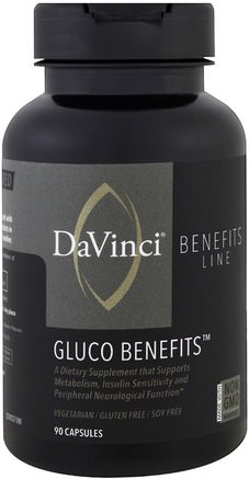 Gluco Benefits, 90 Capsules by DaVinci Benefits-Hälsa, Blodsocker