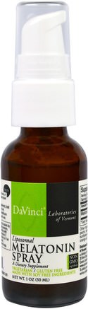 Melatonin Spray, 1 fl oz (30 ml) by DaVinci Laboratories of Vermont-Kosttillskott, Melatonin 3 Mg, Sömn