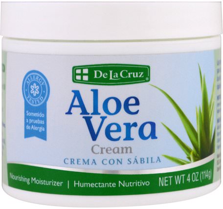 Aloe Vera Cream, 4 oz (114 g) by De La Cruz-Skönhet, Ansiktsvård, Krämer Lotioner, Serum, Hälsa, Hud