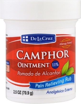 Camphor Ointment, Pain Relieving Rub, 2.5 oz (70.9 g) by De La Cruz-Hälsa, Artrit