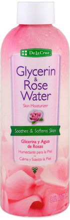 Glycerin & Rose Water Skin Moisturizer, 8 fl oz (236 ml) by De La Cruz-Skönhet, Ansiktsvård, Bad