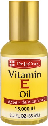 Vitamin E Oil, 15.000 IU, 2.2 fl oz (65 ml) by De La Cruz-Hälsa, Hud, Bad