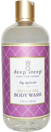 Argan Oil Body Wash, Fig Apricot, 17 fl oz (502 ml) by Deep Steep-Bad, Skönhet, Argan Bad, Duschgel