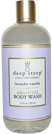 Argan Oil Body Wash, Lavender Vanilla, 17 fl oz (502 ml) by Deep Steep-Bad, Skönhet, Argan Bad, Duschgel