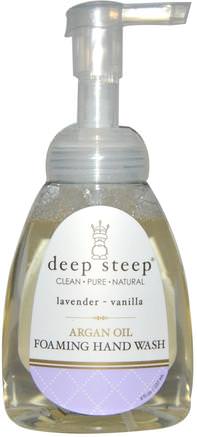 Argan Oil Foaming Hand Wash, Lavender - Vanilla, 8 fl oz (237 ml) by Deep Steep-Bad, Skönhet, Arganbad