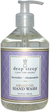 Argan Oil Hand Wash, Lavender- Chamomile, 17.6 fl oz (520 ml) by Deep Steep-Bad, Skönhet, Arganbad