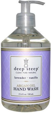 Argan Oil Hand Wash, Lavender- Vanilla, 17.6 fl oz (520 ml) by Deep Steep-Bad, Skönhet, Arganbad