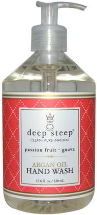 Argan Oil Hand Wash, Passion Fruit- Guava, 17.6 fl oz (520 ml) by Deep Steep-Bad, Skönhet, Arganbad