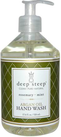 Argan Oil Hand Wash, Rosemary - Mint, 17.6 fl oz (520 ml) by Deep Steep-Bad, Skönhet, Argan, Tvål