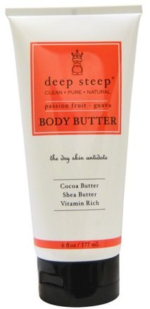Body Butter, Passion Fruit - Guava, 6 fl oz (177 ml) by Deep Steep-Hälsa, Hud, Kroppsbrännare
