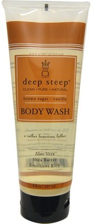 Body Wash, Brown Sugar - Vanilla, 8 fl oz (237 ml) by Deep Steep-Bad, Skönhet, Duschgel