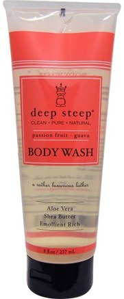 Body Wash, Passion Fruit- Guava, 8 fl oz (237 ml) by Deep Steep-Bad, Skönhet, Duschgel