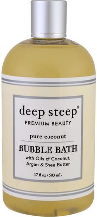 Bubble Bath, Pure Coconut, 17 fl oz (503 ml) by Deep Steep-Bad, Skönhet, Bubbelbad