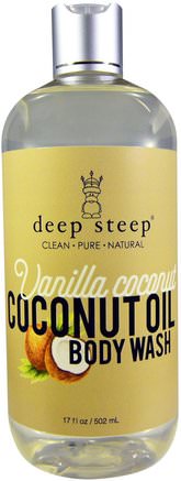 Coconut Oil Body Wash, Vanilla Coconut, 17 fl oz (502 ml) by Deep Steep-Bad, Skönhet, Duschgel