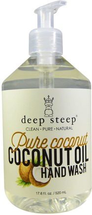 Coconut Oil Hand Wash, Pure Coconut, 17.6 fl oz (520 ml) by Deep Steep-Bad, Skönhet, Tvål