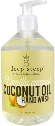 Coconut Oil Hand Wash, Vanilla Coconut, 17.6 fl oz (520 ml) by Deep Steep-Bad, Skönhet, Tvål