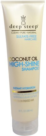 High-Shine Shampoo, Coconut Oil, 10 fl oz (295 ml) by Deep Steep-Bad, Skönhet, Hår, Hårbotten, Schampo, Balsam