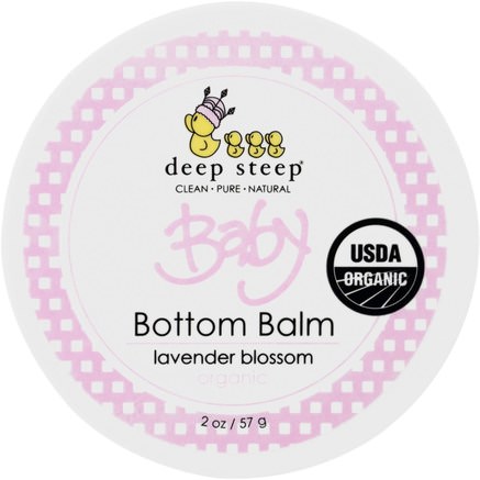 Organic Baby Bottom Balm, Lavender Blossom, 2 oz (57 g) by Deep Steep-Barns Hälsa, Diapering, Blöja Krämer