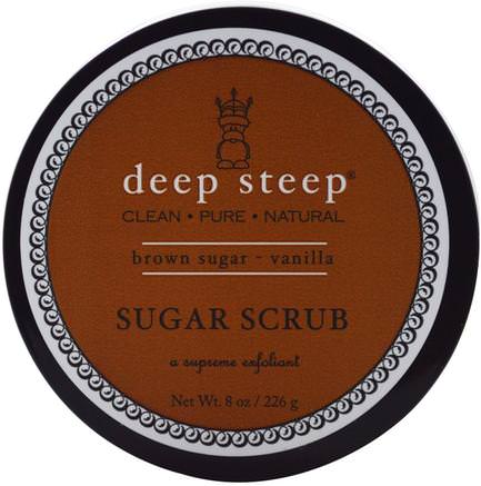 Sugar Scrub, Brown Sugar - Vanilla, 8 oz (226 g) by Deep Steep-Bad, Skönhet, Kroppscrubs