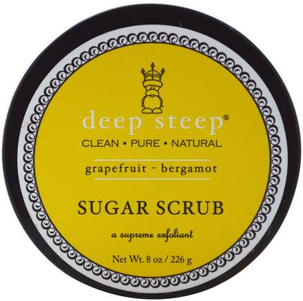 Sugar Scrub, Grapefruit - Bergamot, 8 oz (226 g) by Deep Steep-Bad, Skönhet, Kroppscrubs