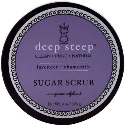 Sugar Scrub, Lavender - Chamomile, 8 oz (226 g) by Deep Steep-Bad, Skönhet, Kroppscrubs