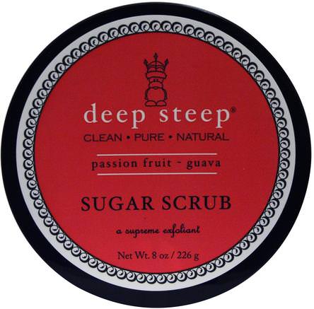 Sugar Scrub, Passion Fruit Guava, 8 oz (226 g) by Deep Steep-Bad, Skönhet, Kroppscrubs