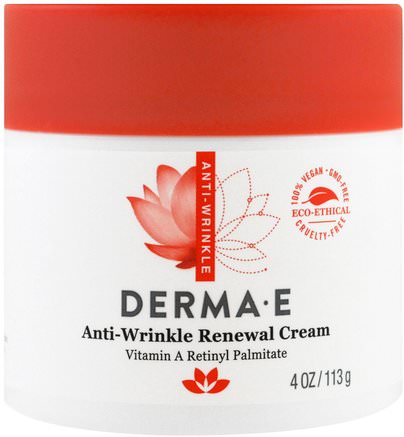 Anti-Wrinkle Renewal Cream, 4 oz (113 g) by Derma E-Skönhet, Anti-Åldrande, Ansiktsvård, Krämer Lotioner, Serum, Rynk Krämer