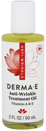 Anti-Wrinkle Vitamin A & E Treatment Oil, 2 fl oz (60 ml) by Derma E-Hälsa, Hud, Vitamin E Oljekräm, Skönhet, Anti-Åldrande