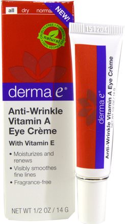 Anti-Wrinkle Vitamin A Eye Creme, 1/2 oz (14 g) by Derma E-Skönhet, Ögon Krämer