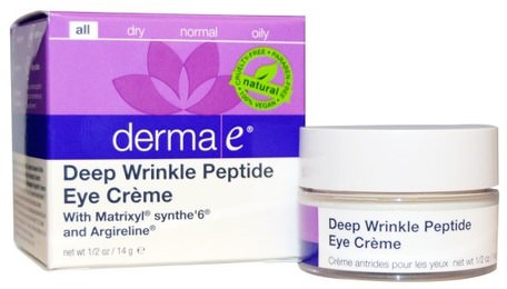 Deep Wrinkle Peptide Eye Cream, 1/2 oz (14 g) by Derma E-Skönhet, Anti-Åldrande, Ansiktsvård, Krämer Lotioner, Serum, Rynk Krämer