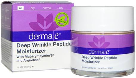Deep Wrinkle Peptide Moisturizer with Matrixyl Synthe6 and Argireline, 2 oz (56 g) by Derma E-Skönhet, Anti-Åldrande, Ansiktsvård, Krämer Lotioner, Serum, Rynk Krämer