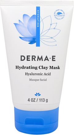 Hydrating Clay Mask, 4 oz (113 g) by Derma E-Skönhet, Ansiktsvård, Hudtyp Normal Till Torr Hud Typ Anti Aging Hud