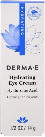 Hydrating Eye Cream with Hyaluronic Acid, 1/2 oz (14 g) by Derma E-Skönhet, Hyaluronsyra Hud, Ögon Krämer