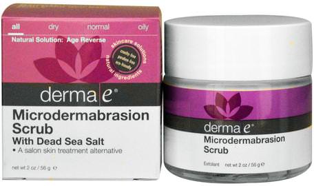 Microdermabrasion Scrub with Dead Sea Salt, 2 oz (56 g) by Derma E-Skönhet, Ansiktsvård, Ansiktsrengöring, Hud