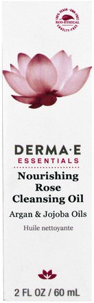 Nourishing Rose Cleansing Oil, Argan & Jojoba Oils, 2 fl oz (60 ml) by Derma E-Skönhet, Ansiktsvård, Ansiktsrengöring