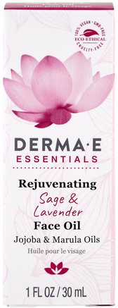 Rejuvenating Face Oil, Sage & Lavender, 1 fl oz (30 ml) by Derma E-Skönhet, Ansiktsvård, Hudtyp Anti-Åldrande Hud