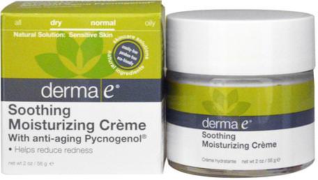 Sensitive Skin Moisturizing Cream, 2 oz (56 g) by Derma E-Kosttillskott, Pyknogenol, Hud