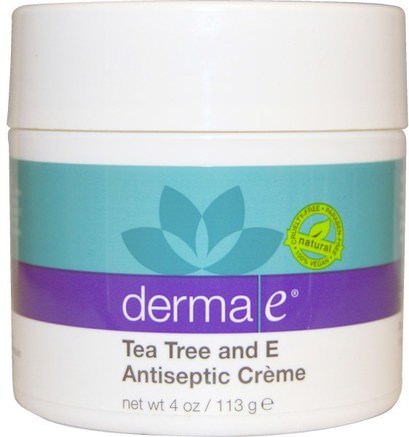 Tea Tree and E Antiseptic Creme, 4 oz (113 g) by Derma E-Hälsa, Hud, Vitamin E Oljekräm