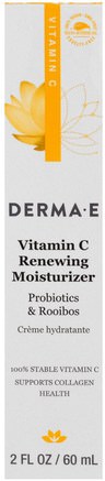 Vitamin C Renewing Moisturizer, Probiotics & Rooibos, 2 fl oz (60 ml) by Derma E-Skönhet, Ansiktsvård, Ansiktsrengöring, Hälsa, Hud