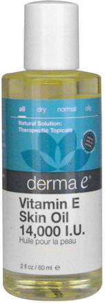 Vitamin E Skin Oil, 14.000 IU, 2 fl oz (60 ml) by Derma E-Hälsa, Hud, Vitamin E Oljekräm