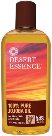 100% Pure Jojoba Oil, 4 fl oz (118 ml) by Desert Essence-Hälsa, Hud, Jojobaolja