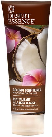 Conditioner, Coconut, 8 fl oz (237 ml) by Desert Essence-Bad, Skönhet, Balsam, Hår, Hårbotten, Schampo, Balsam