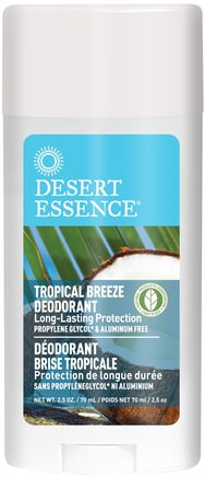 Deodorant, Tropical Breeze, 2.5 oz (70 ml) by Desert Essence-Bad, Skönhet, Deodorant