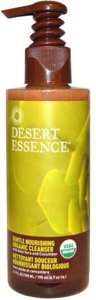 Gentle Nourishing Organic Cleanser, 6.7 fl oz (195 ml) by Desert Essence-Skönhet, Ansiktsvård, Ansiktsrengöring, Hälsa, Hud