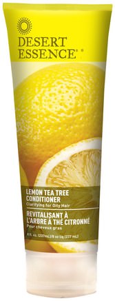 Lemon Tea Tree Conditioner, 8 fl oz (237 ml) by Desert Essence-Bad, Skönhet, Balsam, Hår, Hårbotten, Schampo, Balsam