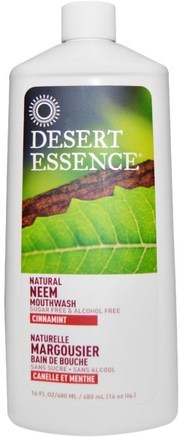 Natural Neem Mouthwash, Cinnamint, 16 fl oz (480 ml) by Desert Essence-Bad, Skönhet, Muntlig Tandvård, Munvatten