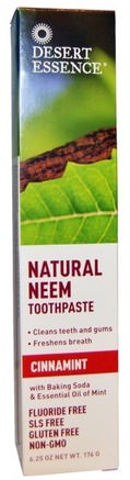 Natural Neem Toothpaste, Cinnamint, 6.25 oz (176 g) by Desert Essence-Bad, Skönhet, Tandkräm